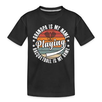 Racquetball Grandpa Racquetball Player Grandpa - Kinder Premium Bio T-Shirt - Schwarz - Vorne