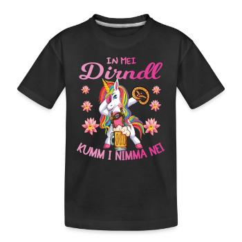 Licorne en Mei Dirndl Lausmadl Costumes traditionnels pour femmes - T-shirt bio Premium Enfant - noir - Devant