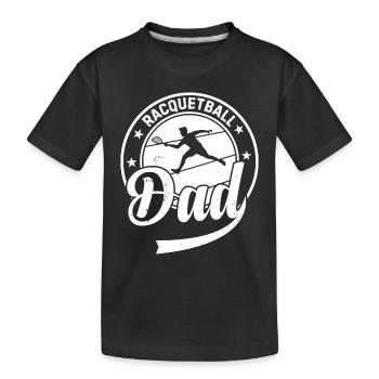 Papa de racquetball Papa joueur de racquetball - T-shirt bio Premium Enfant - noir - Devant