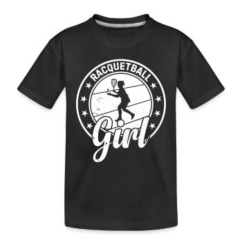 Racquetball Girl Racquetball Player Girl - Kinder Premium Bio T-Shirt - Schwarz - Vorne