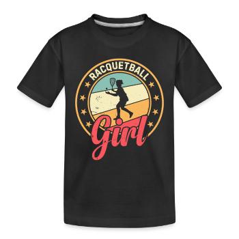 Racquetball Player Girl - Racquetball Girl - Kinder Premium Bio T-Shirt - Schwarz - Vorne