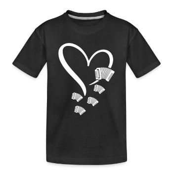 Accordion Heart Accordion Player Accordion Music - Kids' Premium Organic T-Shirt - black - Front