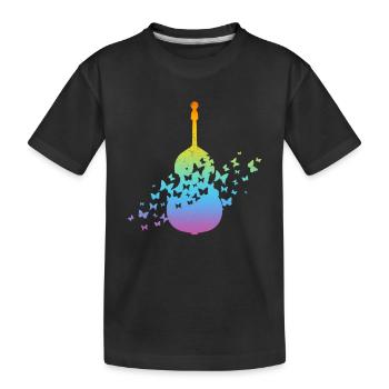 Instrument de contrebasse avec papillons - T-shirt bio Premium Enfant - noir - Devant