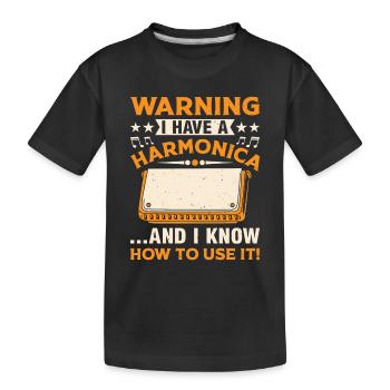 Joueur d’harmonica Joueur d’harmonica drôle - T-shirt bio Premium Enfant - noir - Devant