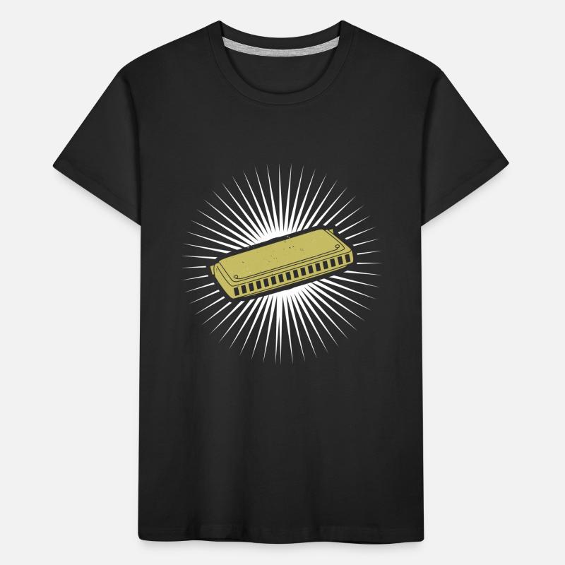 Harmonica Instrument Music Play Harmonica Player M Kids' Premium Organic T-Shirt