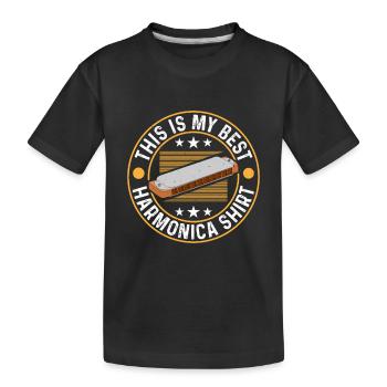 This Is My Best Harmonica Shirt Harmonica Musical - Kinder Premium Bio T-Shirt - Schwarz - Vorne