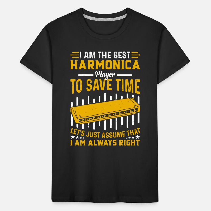 Funny Harmonica Player I Am The Best Harmonica Pla Kinder Premium Bio T-Shirt