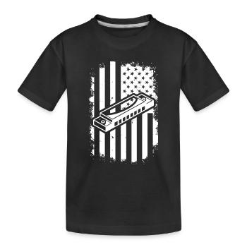 Harmonica US Flag Harmonica Musicien Harmonica Ins - T-shirt bio Premium Enfant - noir - Devant