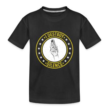 I Destroy Silence Harmonica Player Harmonica Music - Kinder Premium Bio T-Shirt - Schwarz - Vorne