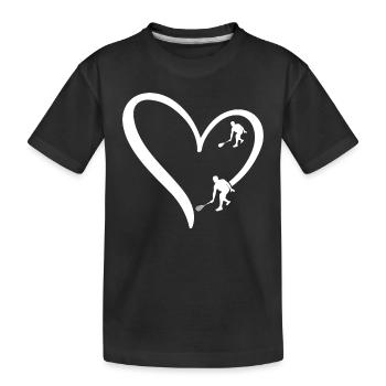 Squash Heart Squash player silhouette Squash - Kids' Premium Organic T-Shirt - black - Front