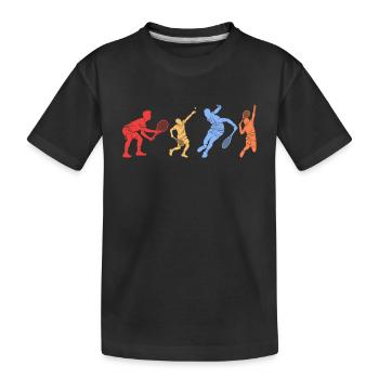 Squash player silhouettes Squash - Kids' Premium Organic T-Shirt - black - Front