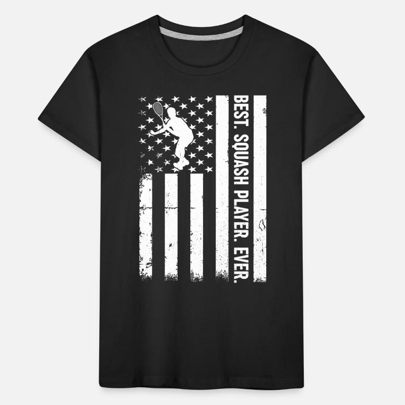 Best Squash Player Ever - Squash US Flag Squash Pl Kinder Premium Bio T-Shirt