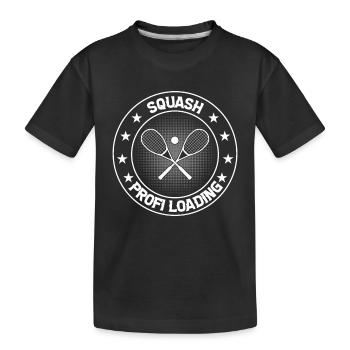 Squash Profi - Squash profi loading - Kids' Premium Organic T-Shirt - black - Front