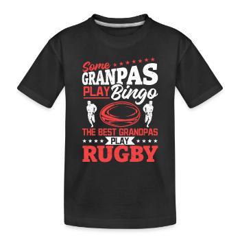 Rugby Player Grandpa Rugby Grandpa - Kinder Premium Bio T-Shirt - Schwarz - Vorne