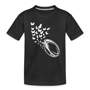 Rugby Season Playing Rugby ball - Kids' Premium Organic T-Shirt - black - Front