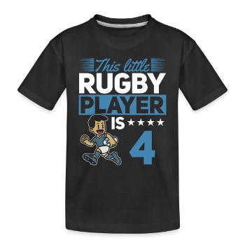 4ème anniversaire Enfants Joueur de Rugby - T-shirt bio Premium Enfant - noir - Devant