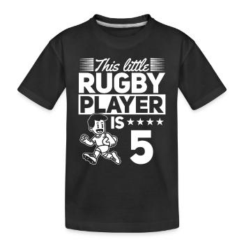 5e anniversaire joueur de rugby enfants joueur de rugby - T-shirt bio Premium Enfant - noir - Devant