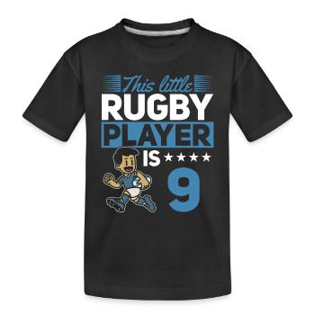 9e anniversaire enfant joueur de rugby - T-shirt bio Premium Enfant - noir - Devant