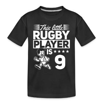 9e anniversaire joueur de rugby enfants joueur de rugby - T-shirt bio Premium Enfant - noir - Devant