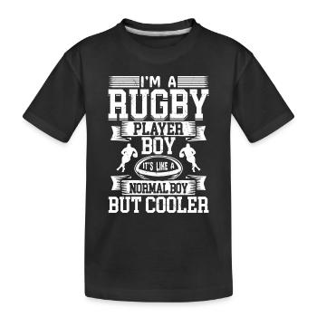 I'm a Rugby Player Boy It's Like a Normal Boy but - Kinder Premium Bio T-Shirt - Schwarz - Vorne