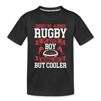 I'm a Rugby Player Boy It's Like a Normal Boy but - Kinder Premium Bio T-Shirt - Schwarz - Vorne