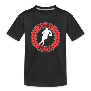 Rugby Sister Playing Rugby Sister - Kids' Premium Organic T-Shirt - black - Front