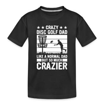 Crazy disc golf dad Disc Golf Player - Kinder Premium Bio T-Shirt - Schwarz - Vorne