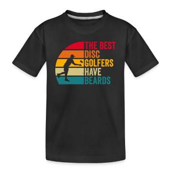 Disc Golf - Les meilleurs disc golfeurs ont la barbe - T-shirt bio Premium Enfant - noir - Devant