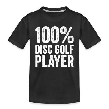 Disc Golfing 100% disc golf player - Kids' Premium Organic T-Shirt - black - Front