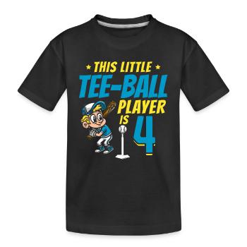 Joueur de tee-ball Fête 4ème anniversaire Joueur de tee-ball - T-shirt bio Premium Enfant - noir - Devant