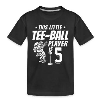 Tee-ball player 5th Birthday 5 Years Old Tee-ball - Kinder Premium Bio T-Shirt - Schwarz - Vorne