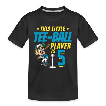 Joueur de tee-ball Fête 5ème anniversaire Joueur de tee-ball - T-shirt bio Premium Enfant - noir - Devant
