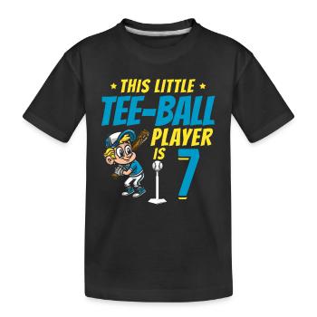 Joueur de tee-ball Fête 7ème anniversaire Joueur de tee-ball - T-shirt bio Premium Enfant - noir - Devant