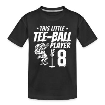 Tee-ball player 8th Birthday 8 Years Old Tee-ball - Kinder Premium Bio T-Shirt - Schwarz - Vorne
