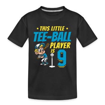 Joueur de tee-ball Fête 9ème anniversaire Joueur de tee-ball - T-shirt bio Premium Enfant - noir - Devant