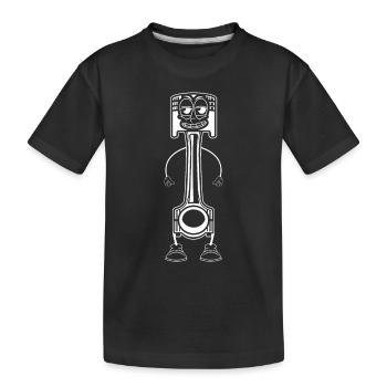 Drôle de mécanicien de piston Stick Figure Mécanicien de voiture - T-shirt bio Premium Enfant - noir - Devant