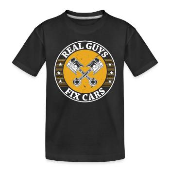 Real guys fix cars - Auto Mechanic Car Mechanic - Kinder Premium Bio T-Shirt - Schwarz - Vorne