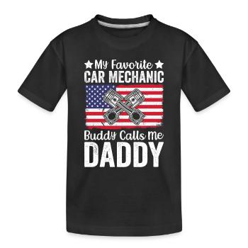 Mon ami mécanicien automobile préféré m’appelle papa - T-shirt bio Premium Enfant - noir - Devant