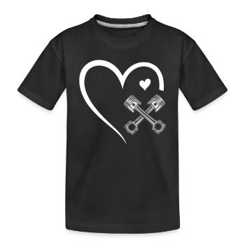 Mechanic piston Auto Mechanic Heart - Kids' Premium Organic T-Shirt - black - Front