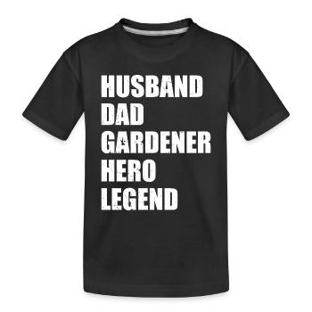 Mari Papa Jardinier Héros Légende - Jardinier Amateur - T-shirt bio Premium Enfant - noir - Devant