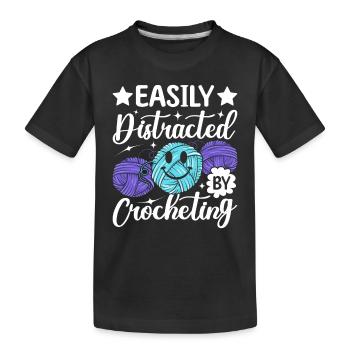 Crochet au crochet - Facilement distrait par le crochet - T-shirt bio Premium Enfant - noir - Devant