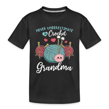 Crocheting Grandma - Never underestimate a crochet - Kinder Premium Bio T-Shirt - Schwarz - Vorne