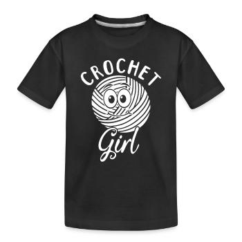 Crocheter des filles Crochet Crochet Girl - T-shirt bio Premium Enfant - noir - Devant