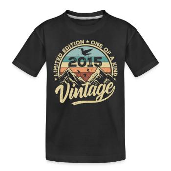 Original Jahrgang 2015 Geburtstagsgeschenk 2015 - Kinder Premium Bio T-Shirt - Schwarz - Vorne