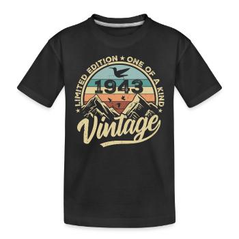 Original Vintage 1943 Birthday Gift 1943 - Kids' Premium Organic T-Shirt - black - Front
