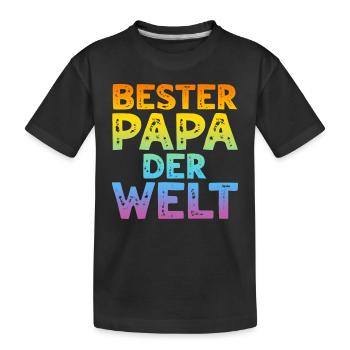 Bester Papa Der Welt - Vatertag Ideen Papa Vaterta - Kinder Premium Bio T-Shirt - Schwarz - Vorne