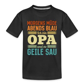 Tired in the morning blue in the evening I'm grandpa and a - Kids' Premium Organic T-Shirt - black - Front