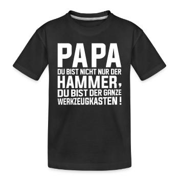 Papa Vatertag Ideen Vater Bester Papa - Kinder Premium Bio T-Shirt - Schwarz - Vorne