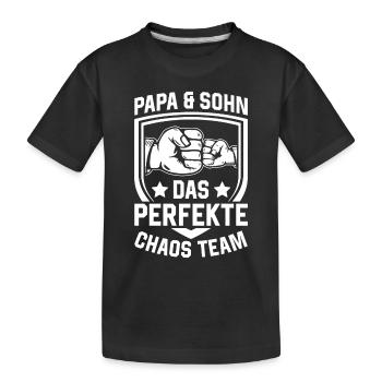 Dad & Son the Perfect Chaos Team - Father's Day Daddy - Kids' Premium Organic T-Shirt - black - Front