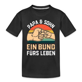 Father's Day Ideas - Dad & Son a Bond for Life - Kids' Premium Organic T-Shirt - black - Front